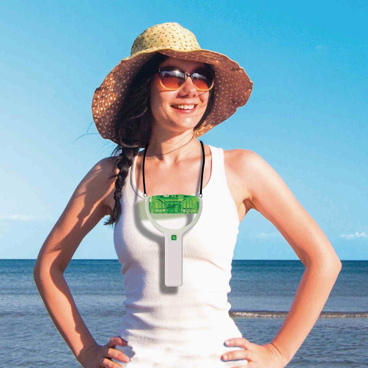 Fantastic Fan Mini Hands-Free Rechargeable USB Fan with Lanyard Image 3