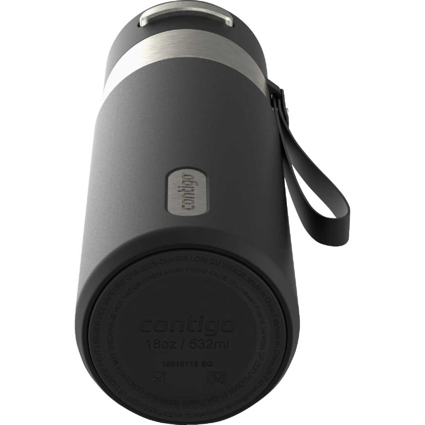 Contigo AutoSeal 18 Oz. Leakproof Water Bottle with Carrying Strap, Black Image 4