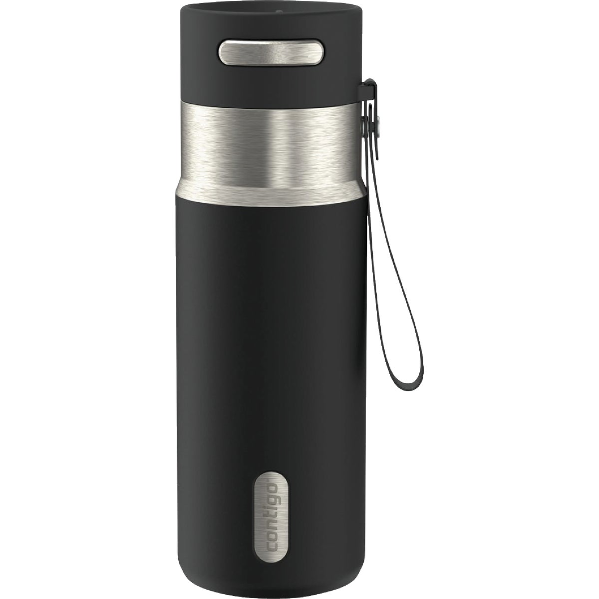 Contigo AutoSeal 18 Oz. Leakproof Water Bottle with Carrying Strap, Black