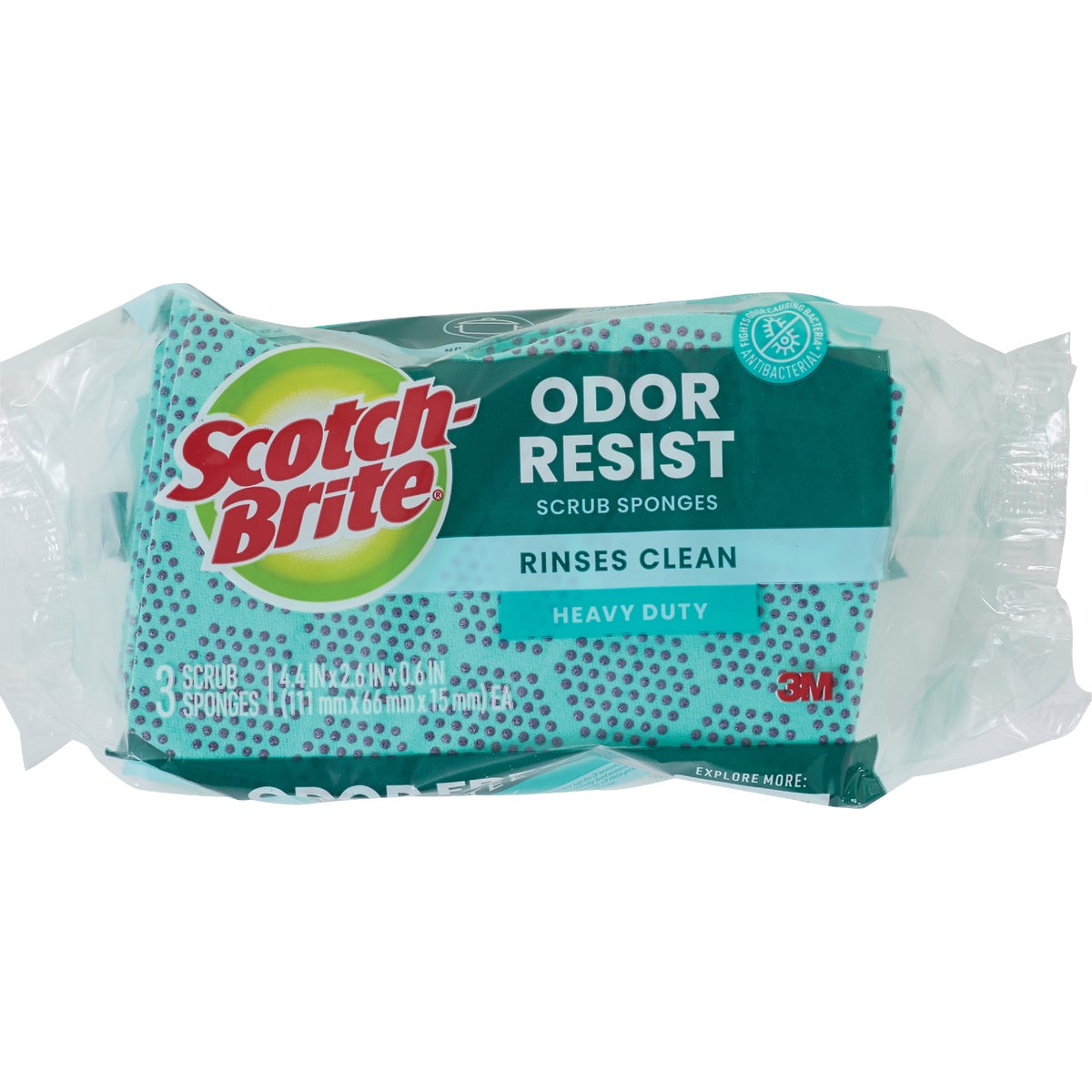 Scotch-Brite Stay Fresh Heavy Duty Scrub Dots Sponge (3-Pack) Image 3