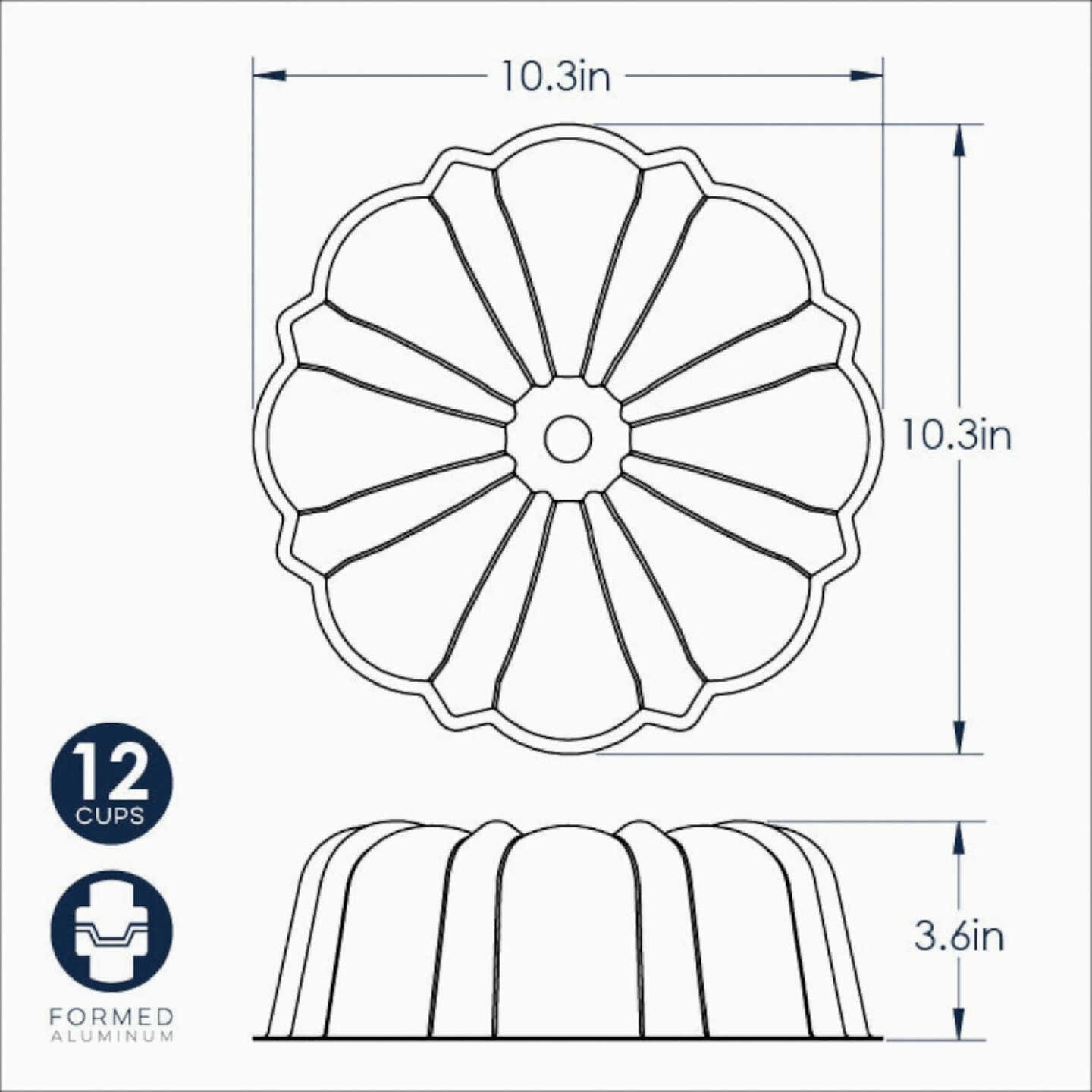 Nordic Ware 12-Cup Formed Bundt Cake Pan Image 2