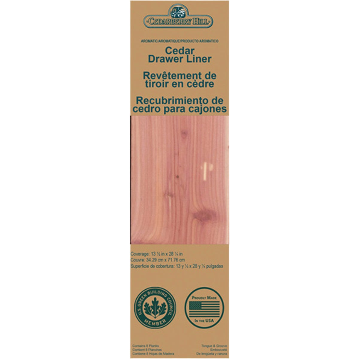 CedarSafe 3-3/4 In. W. x 13-1/2 In. L. x 1/4 In. D. Red Cedar Drawer Liner (8-Count)