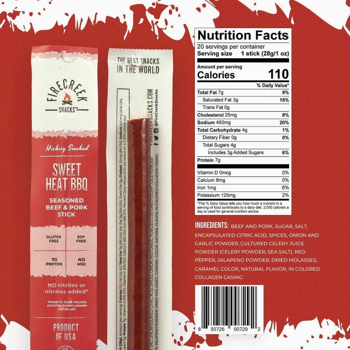 FireCreek 1 Oz. Sweet Heat BBQ Meat Stick Image 3