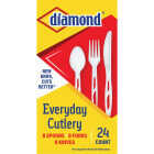 Diamond Heavy-Duty Plastic Cutlery Set (24-Piece BX) Image 1