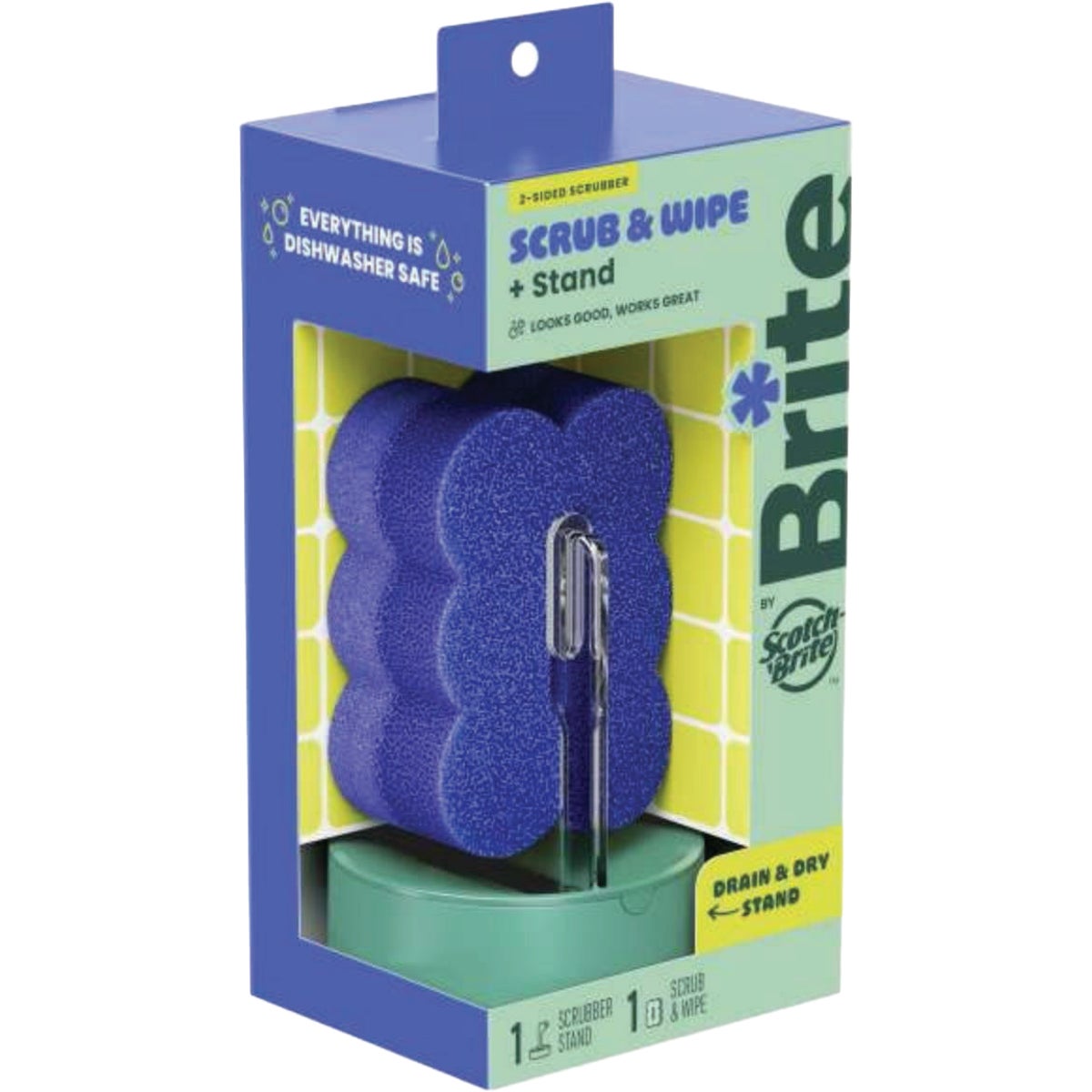 Brite by Scotch-Brite Scrub & Wipe Clean Scrubber & Stand