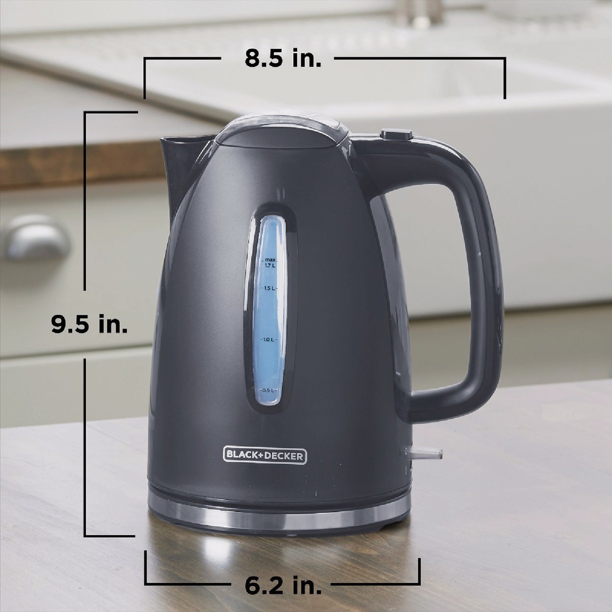 Black & Decker 1.7 Ltr. Gray Rapid Boil Electric Kettle Image 2