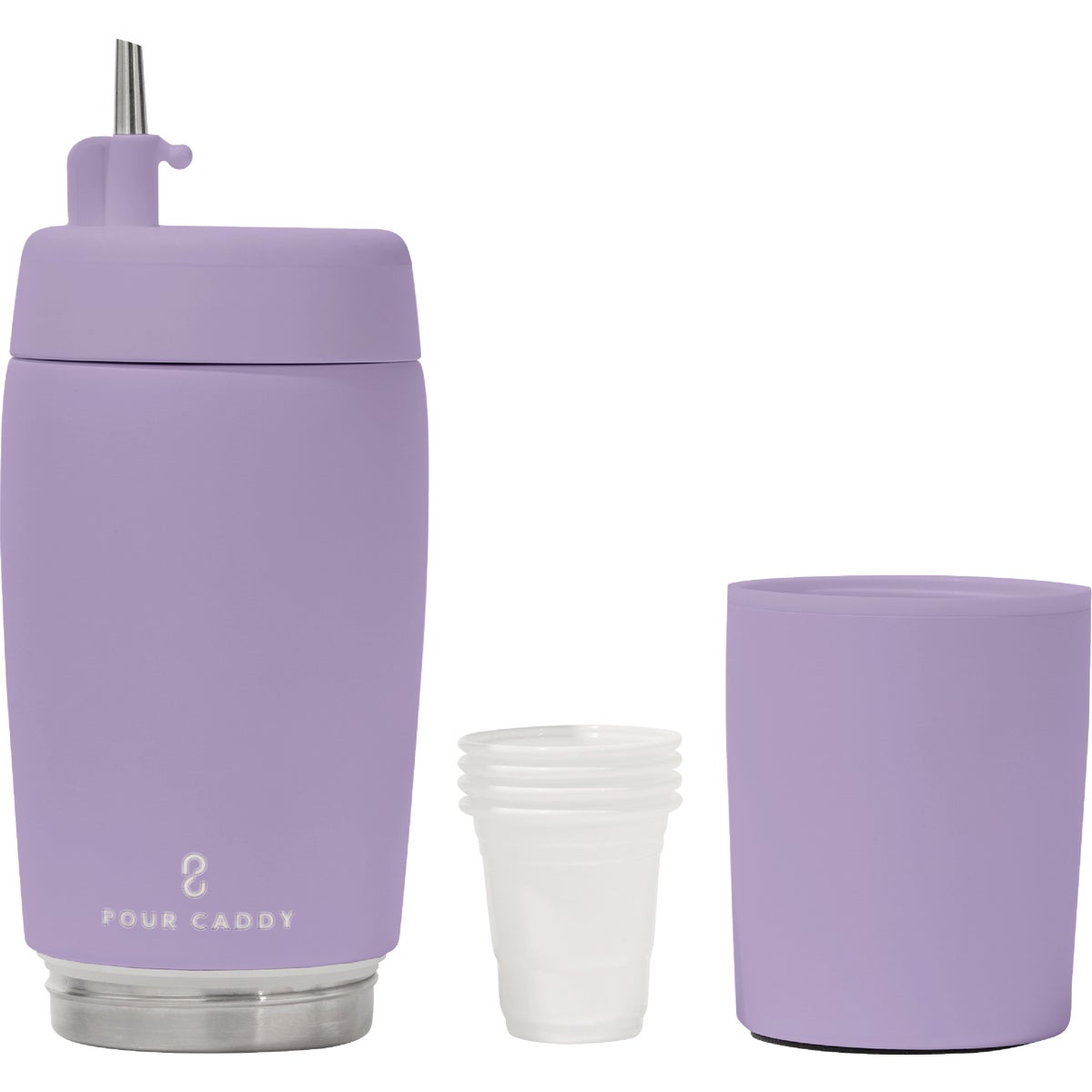 Pour Caddy 20 Oz. Lilac Stainless Steel Insulated Drink Holder Image 5