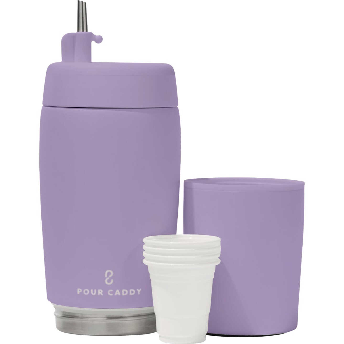 Pour Caddy 20 Oz. Lilac Stainless Steel Insulated Drink Holder Image 4