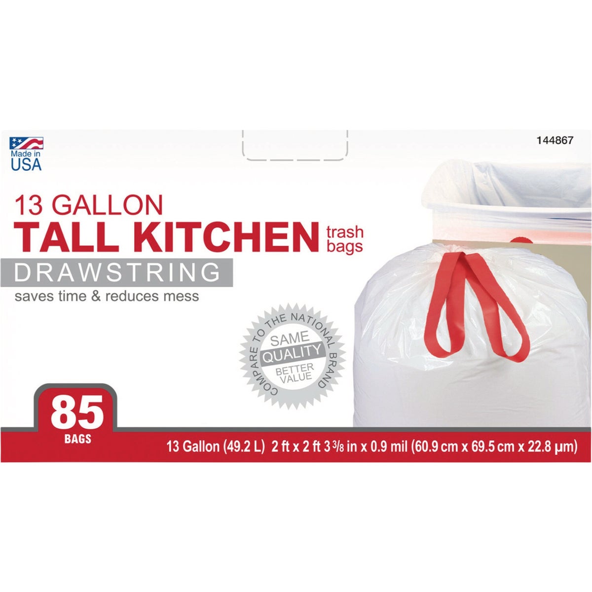 True Value 13 Gal. Drawstring Tall Kitchen Trash Bags (85-Count)