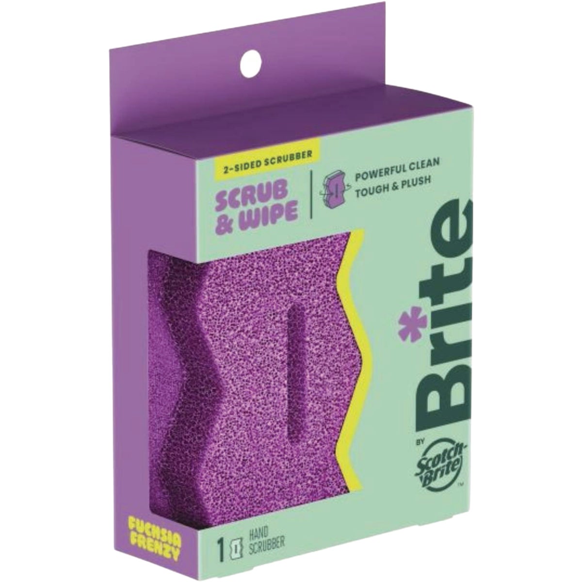 Brite by Scotch-Brite Scrub & Wipe Clean Scrubber, Fuchsia Frenzy