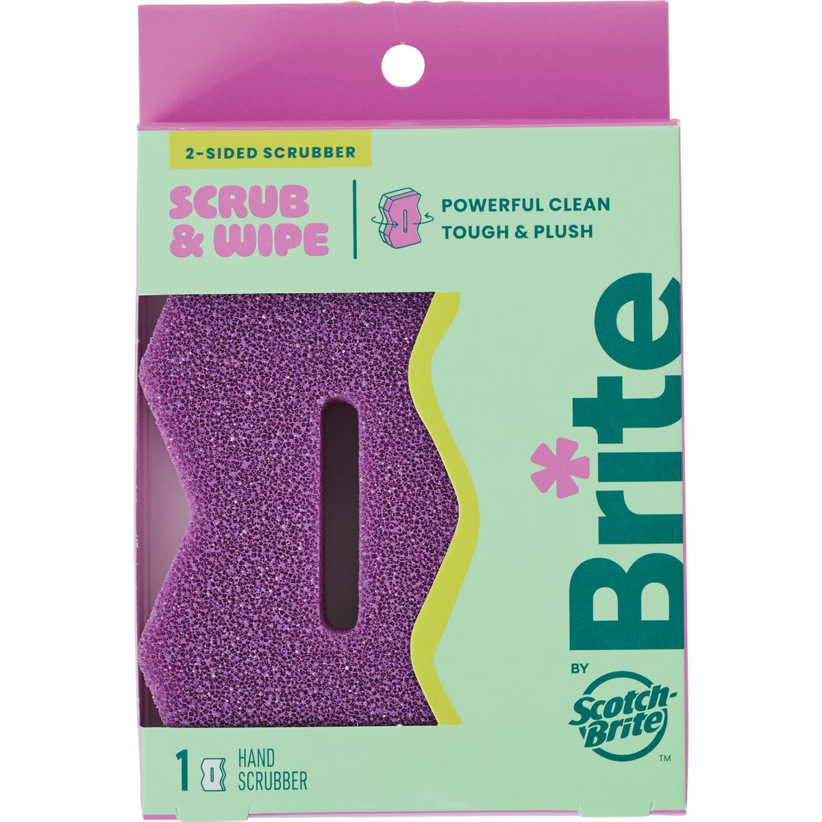 Brite by Scotch-Brite Scrub & Wipe Clean Scrubber, Fuchsia Frenzy Image 2