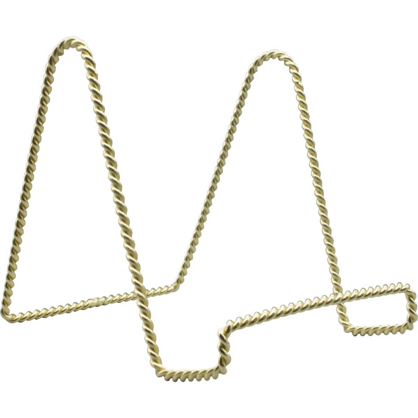 Tripar 6 In. Brass Twisted Wire Plate Stand Image 1