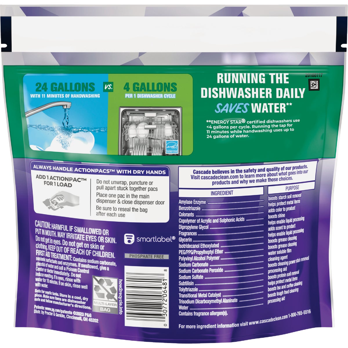  Cascade Platinum Plus Action Pacs Dishwasher Detergent (11-Count) Image 2