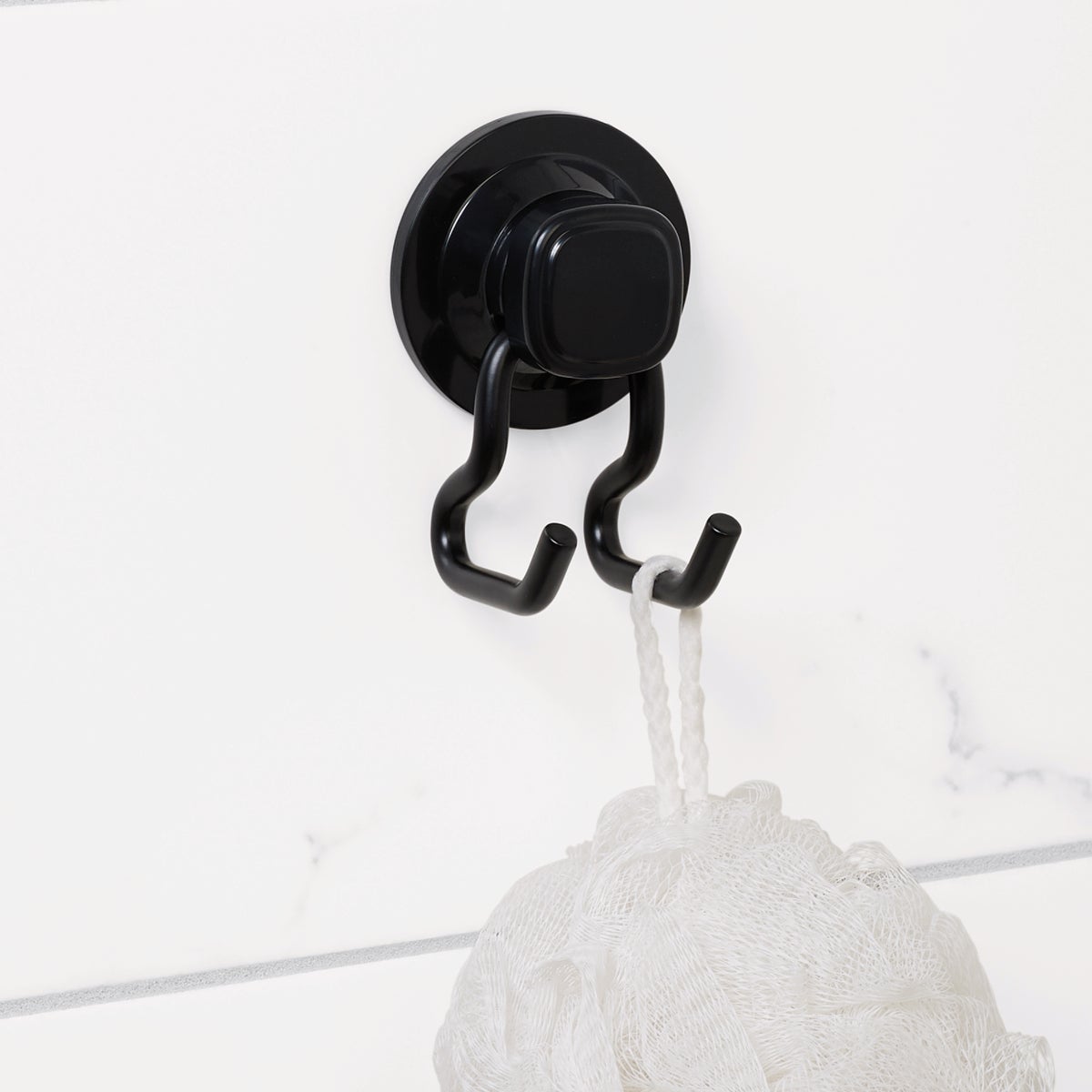 Zenna Home Rustproof Matte Black Power Grip Pro Adhesive/Suction Shower Storage Hook Image 3
