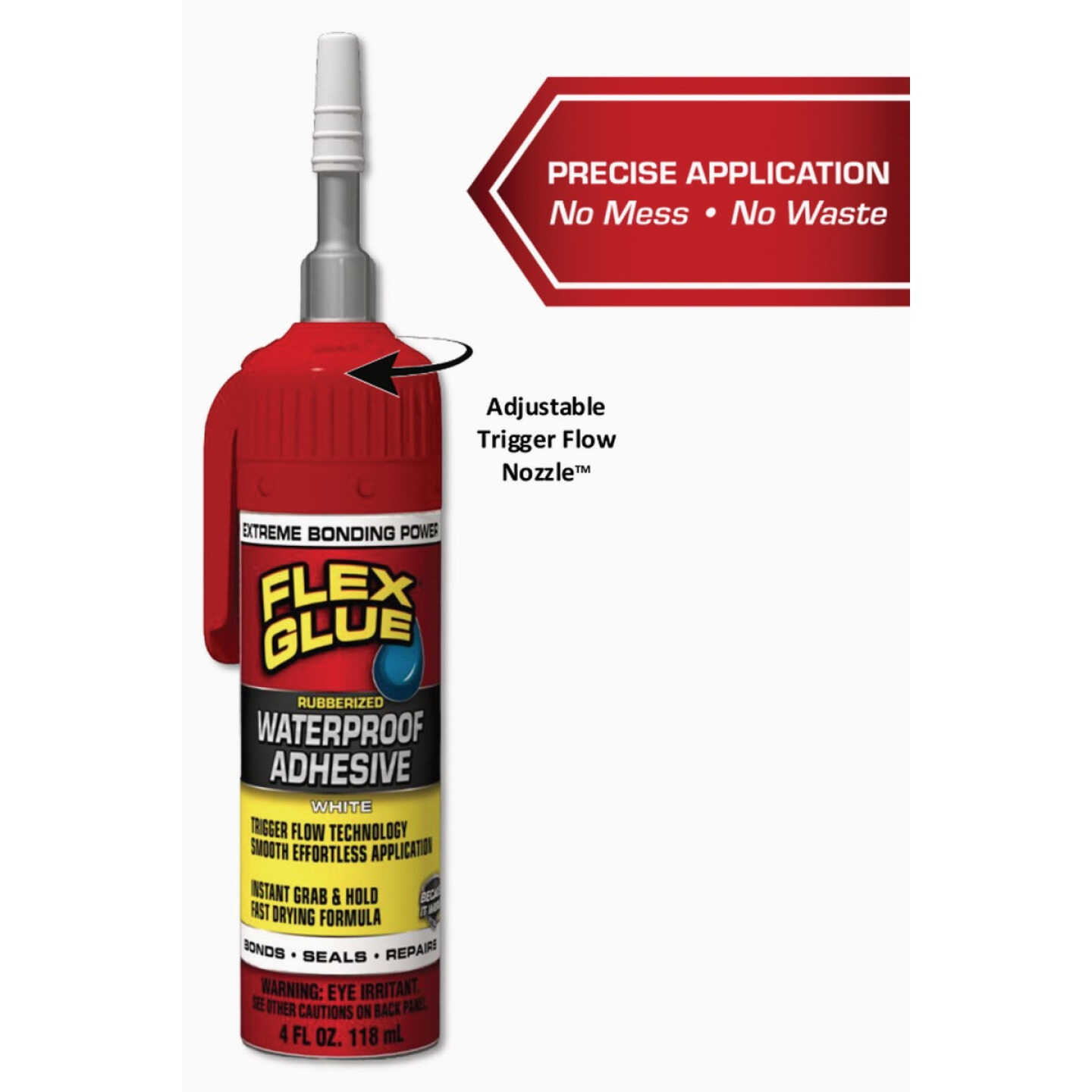 Flex Glue 4 Oz. White Trigger Flow Nozzle Multi-Purpose Adhesive Image 2