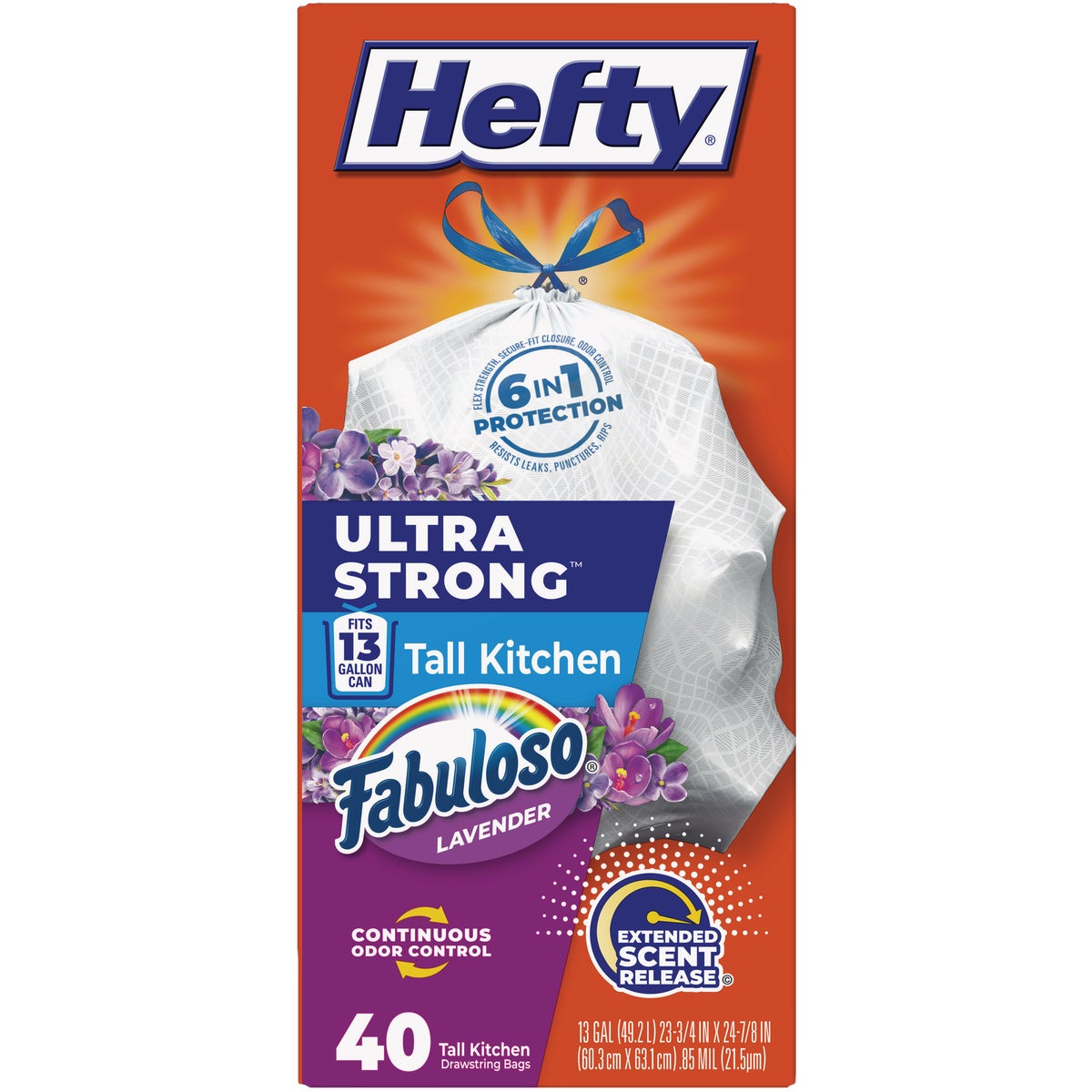 Hefty 13-Gal. Ultra Strong Drawstring Kitchen Trash Bags (40-Count)