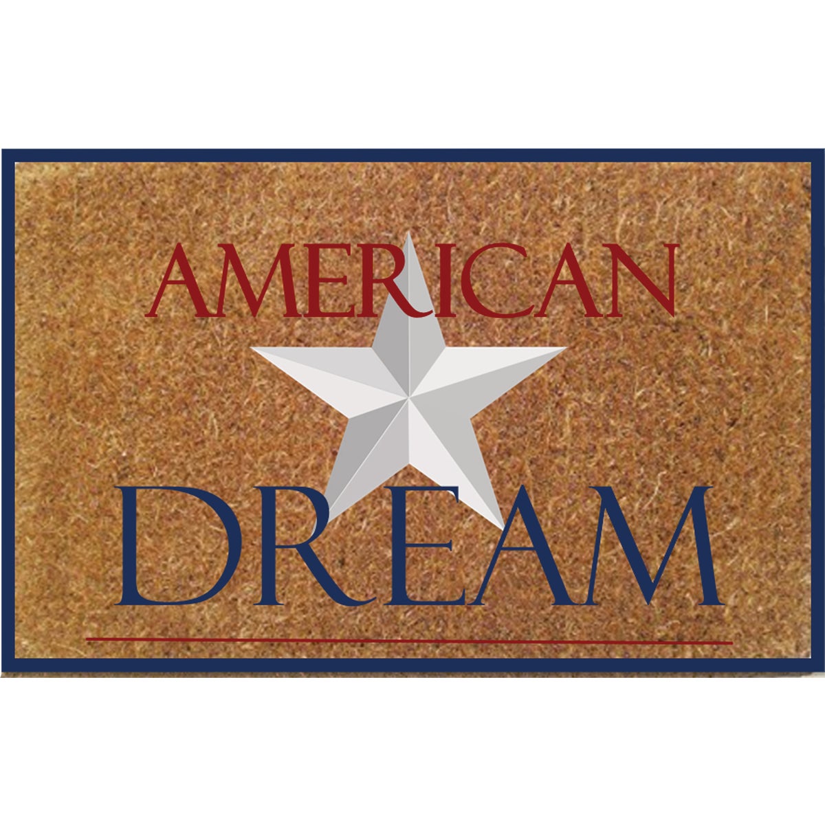 Rockport Premium Americana 18 In. x 30 In. Coir Outdoor Doormat, American Dream with Star