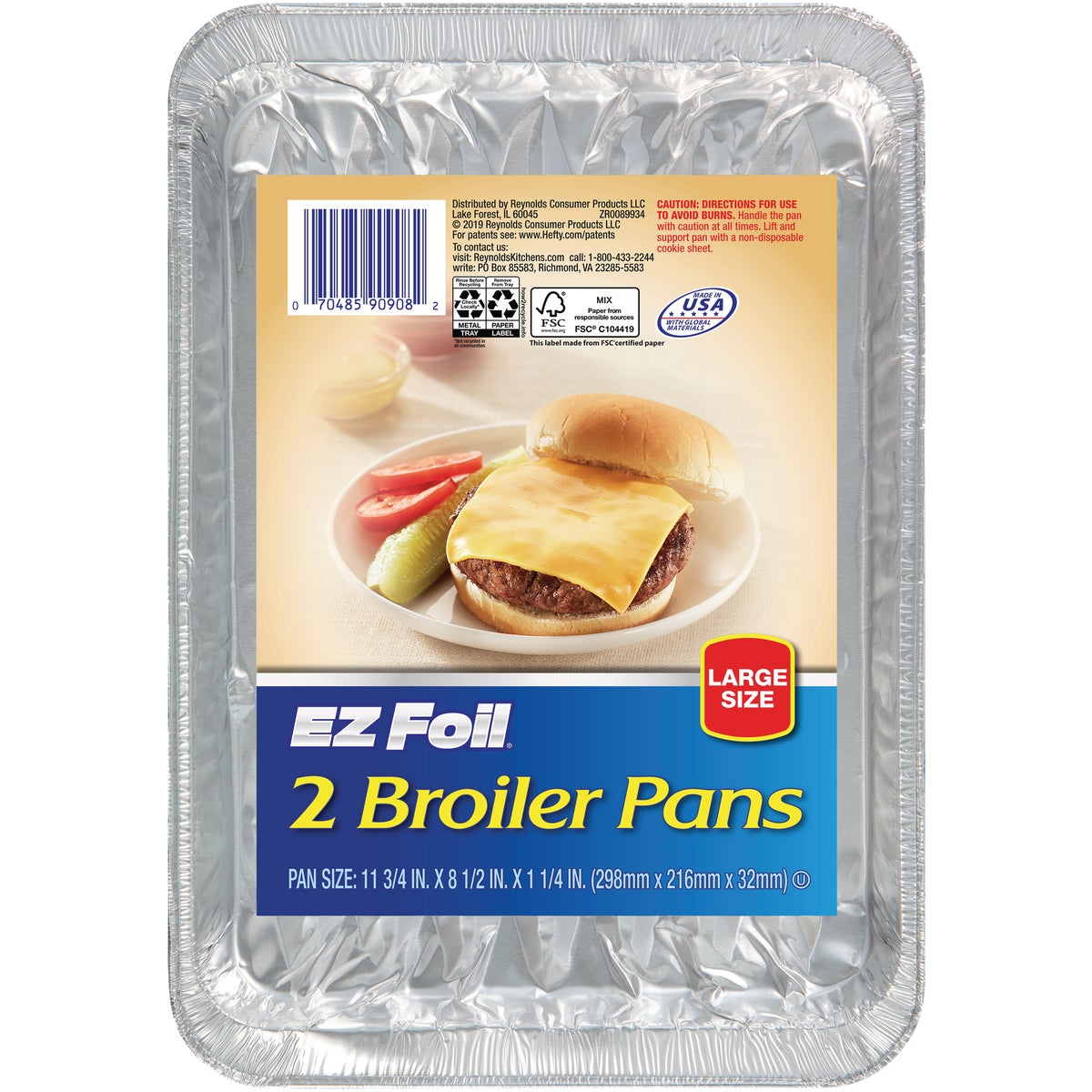 EZ Foil 11-3/4 In. x 8-1/2 In. x 1-1/4 In. Broiler Pan (2-Pack) Image 1