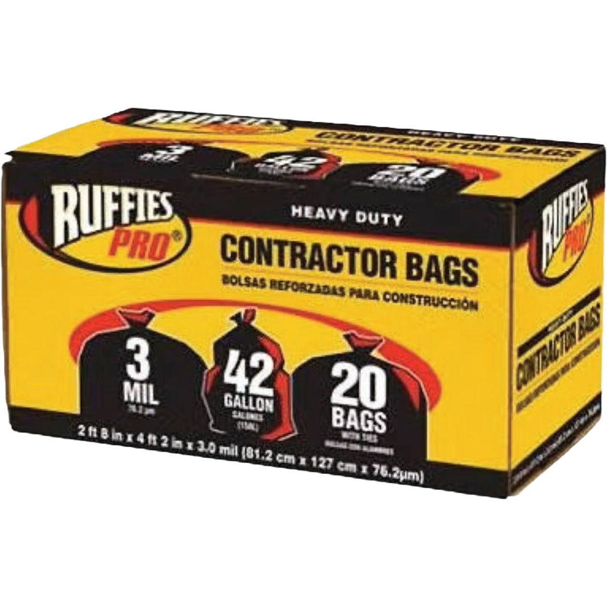Ruffies 42 Gal. Black Contractor Bags (20-Count)