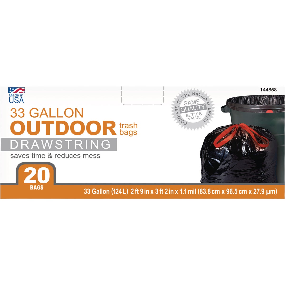 True Value 33 Gal. Drawstring Large Trash Bags (20-Pack)