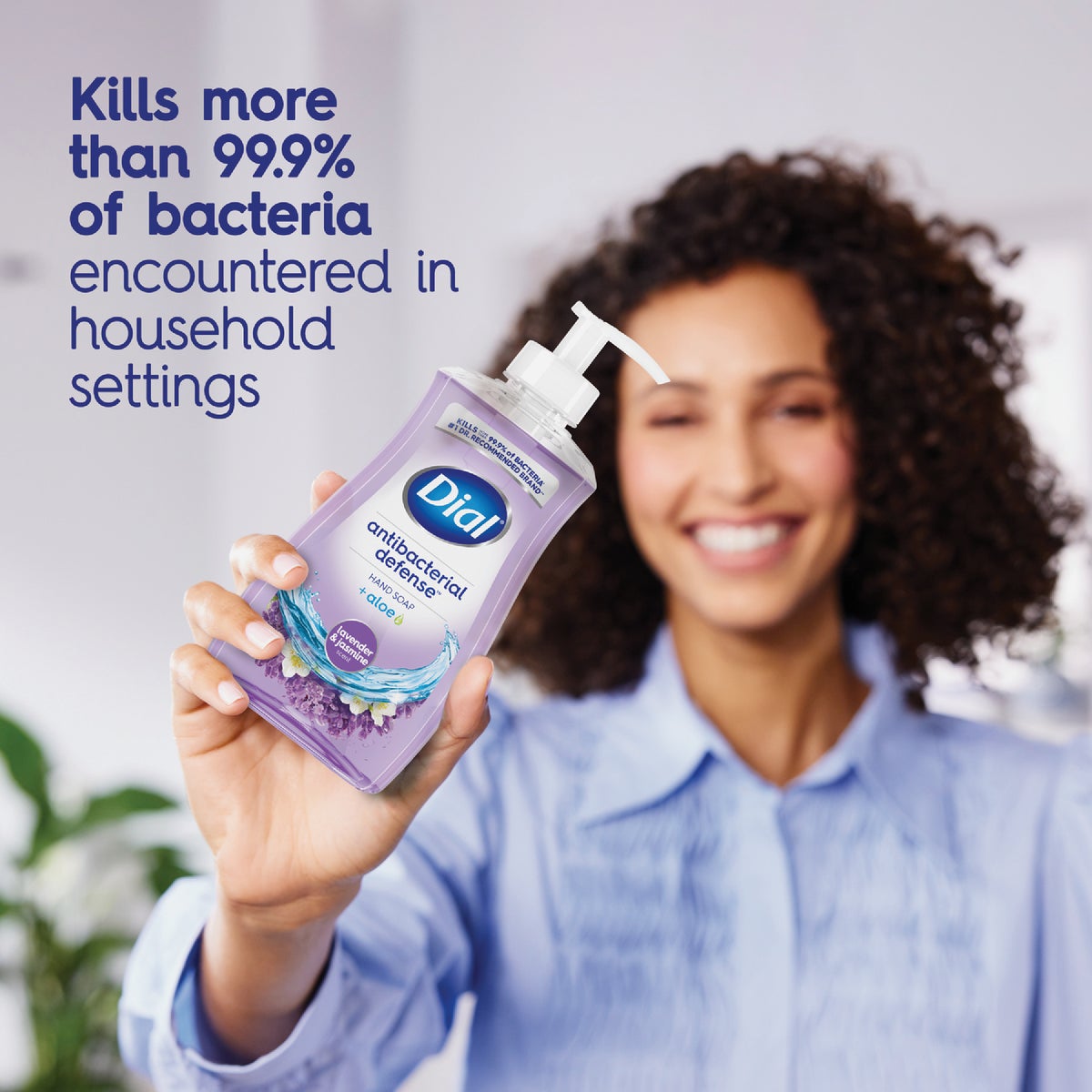 Dial Antibacterial Defense 11 Oz. Lavender & Jasmine Hydrating Liquid Hand Soap Image 2