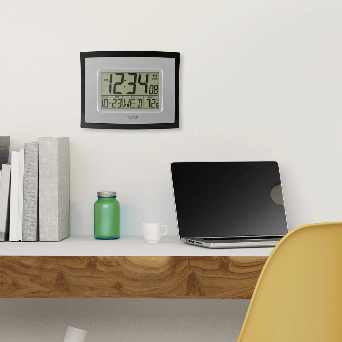 La Crosse Technology Digital Wall Clock with Indoor Temperature Image 2