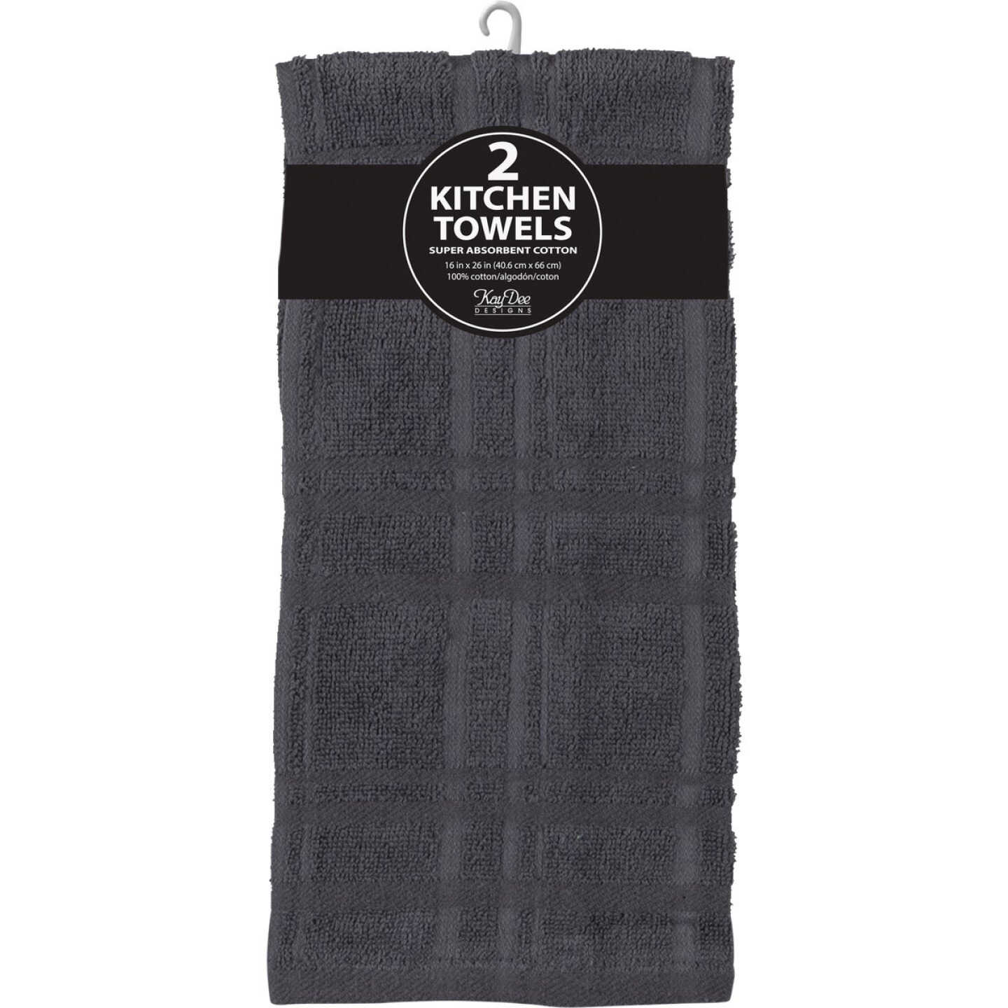 Kay Dee Designs Charcoal Solid Terry Kitchen Towel (2-Pack) Image 2