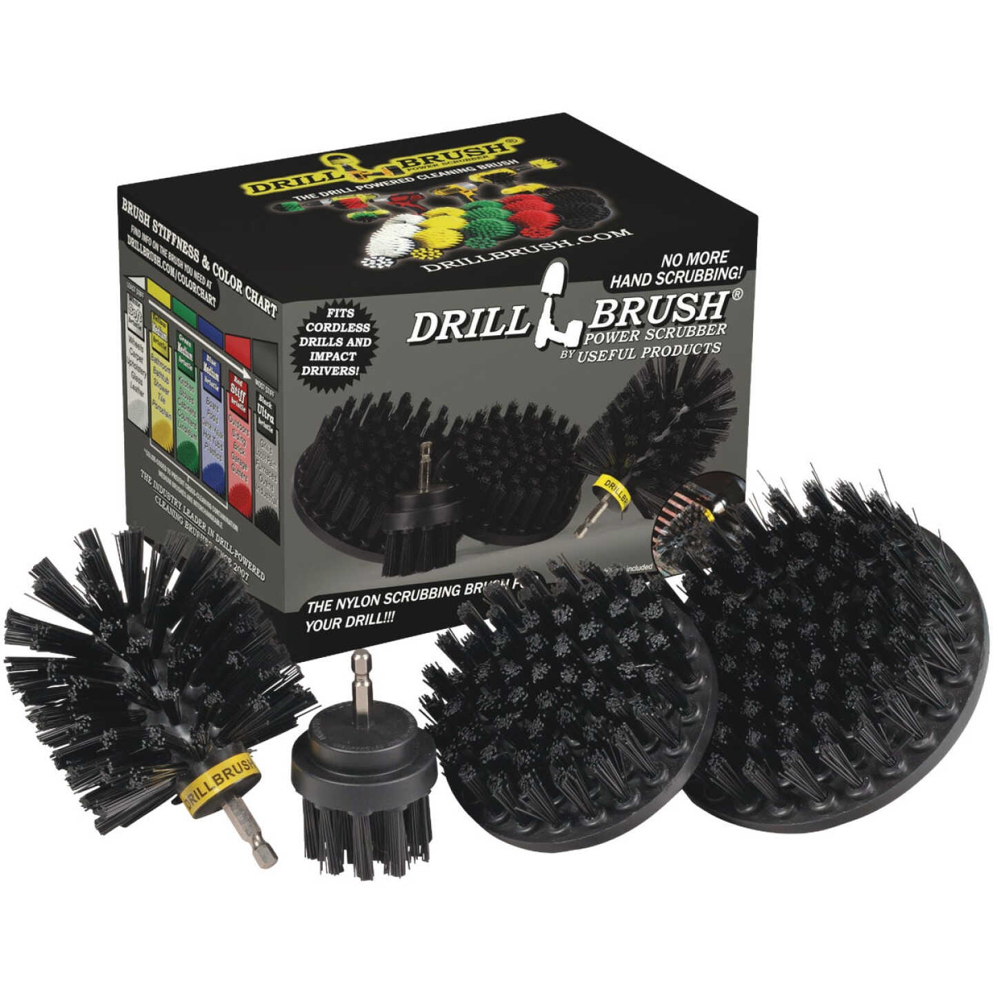 Drillbrush BBQ Grill Cleaning Ultra Stiff Black Drill Brush (4 Piece) Image 1