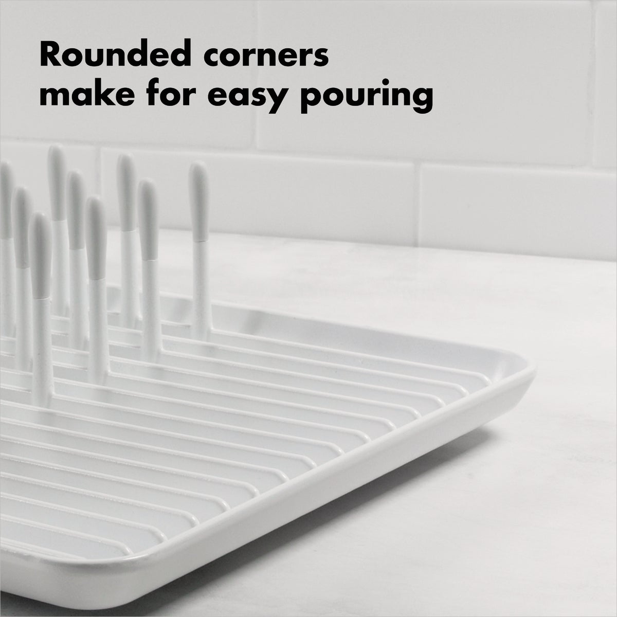 OXO Good Grips 10-1/2 In. W x 13-3/4 In. L White Dish Rack Image 3