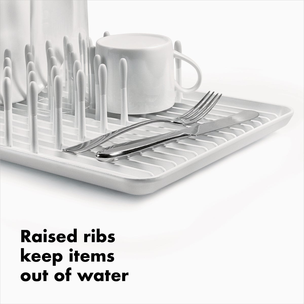 OXO Good Grips 10-1/2 In. W x 13-3/4 In. L White Dish Rack Image 2