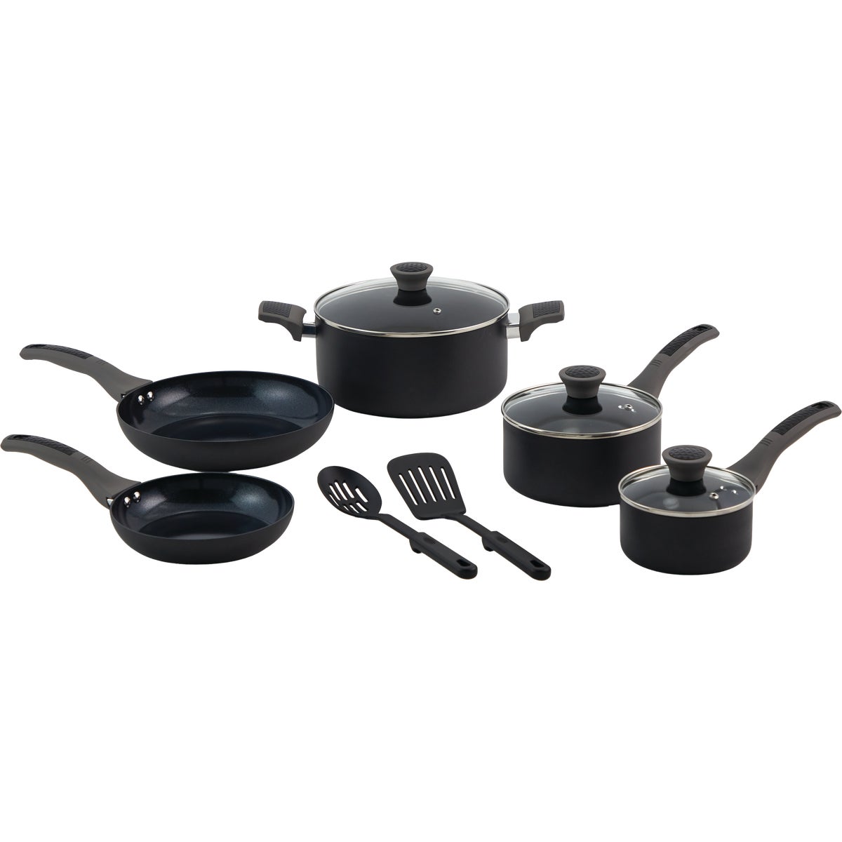 Mirro Get A Grip 2.0 Black Ceramic Coated Cookware & Utensil Set (10-Piece) Image 1