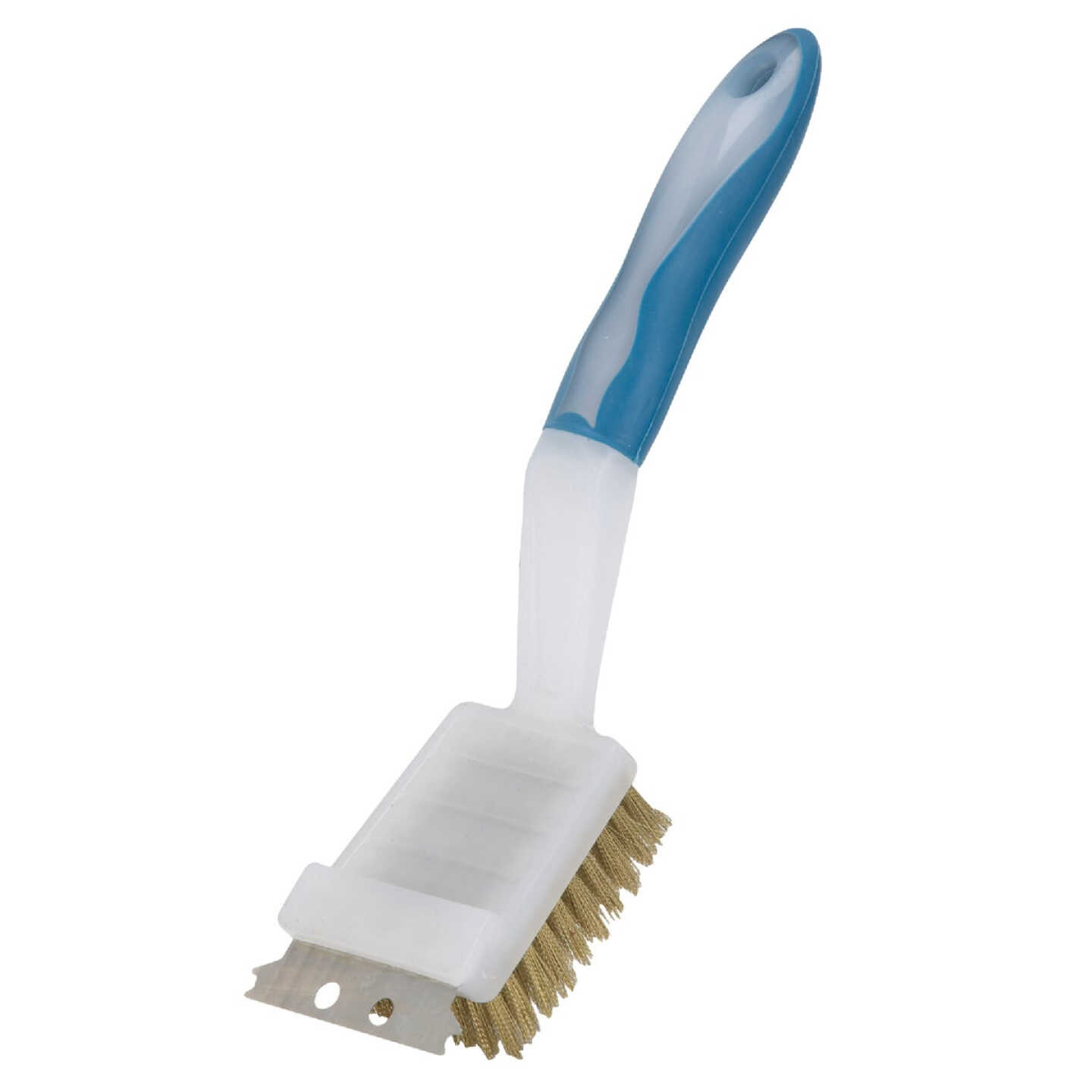 11.4 In. Crimped Brass Bristles Barbeque Grill Cleaning Brush Image 1