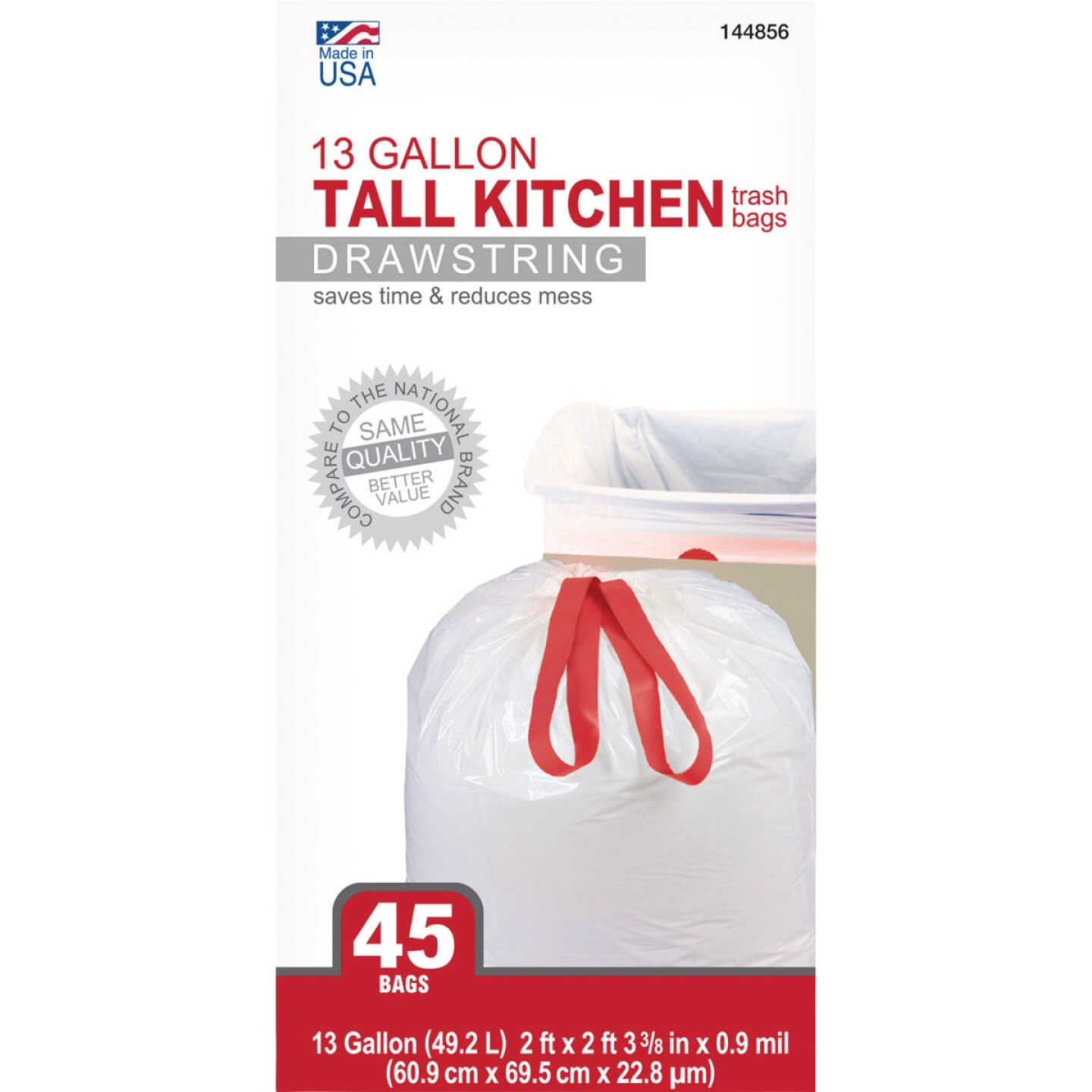 True Value 13 Gal. Drawstring Kitchen Trash Bags (45-Count) Image 2