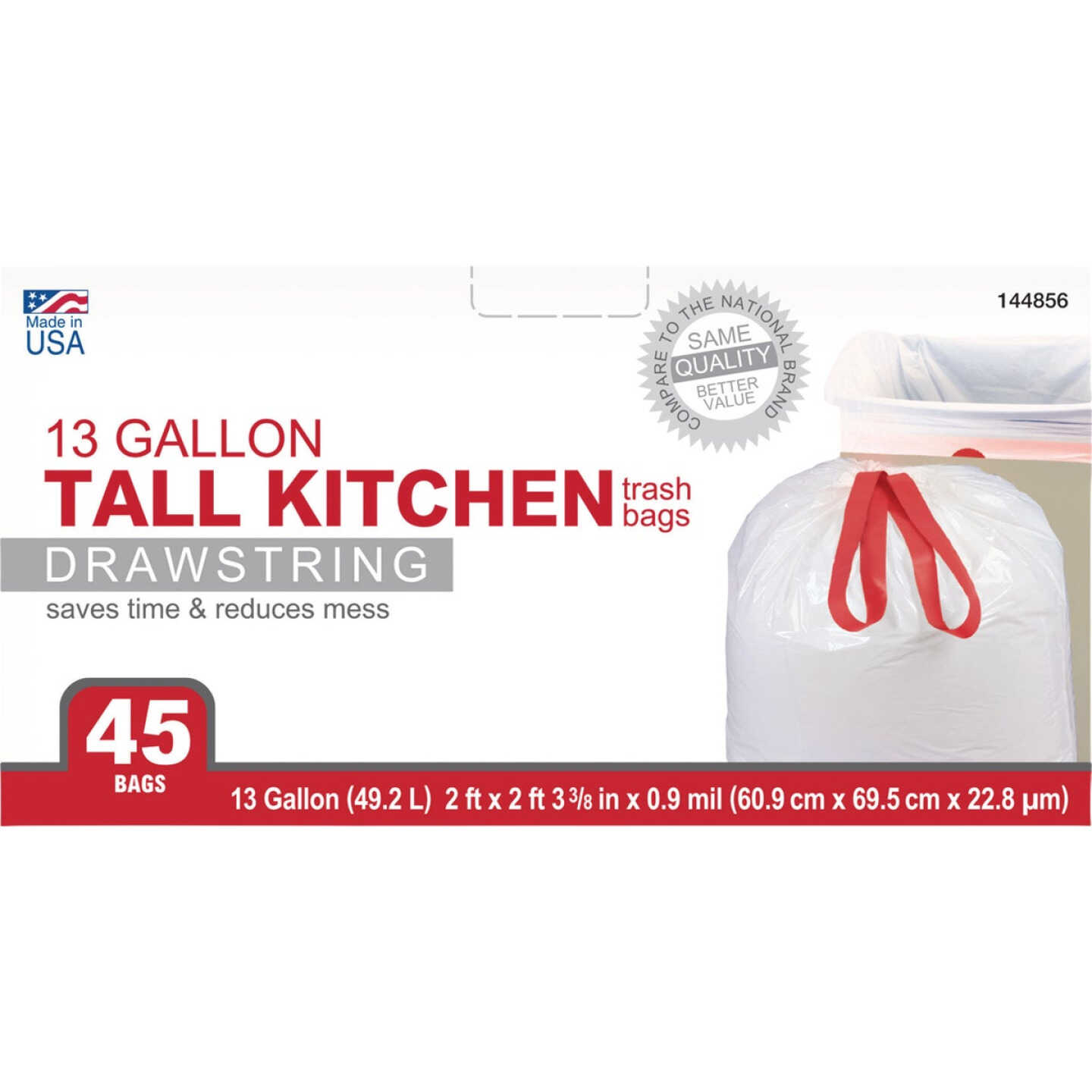 True Value 13 Gal. Drawstring Kitchen Trash Bags (45-Count) Image 1