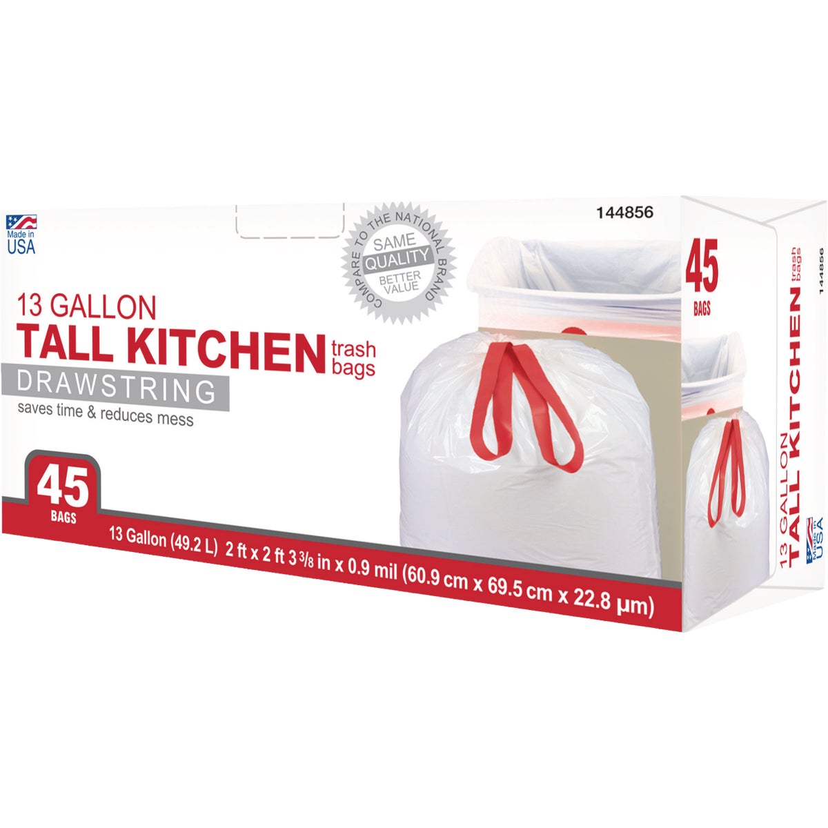 True Value 13 Gal. Drawstring Kitchen Trash Bags (45-Count) Image 3