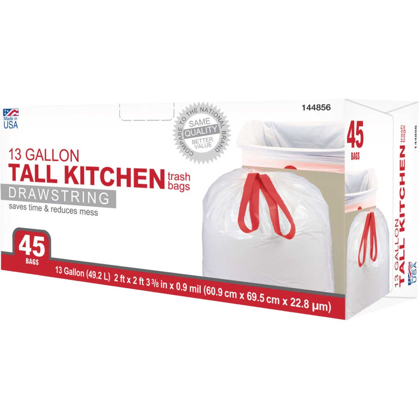 True Value 13 Gal. Drawstring Kitchen Trash Bags (45-Count) Image 3