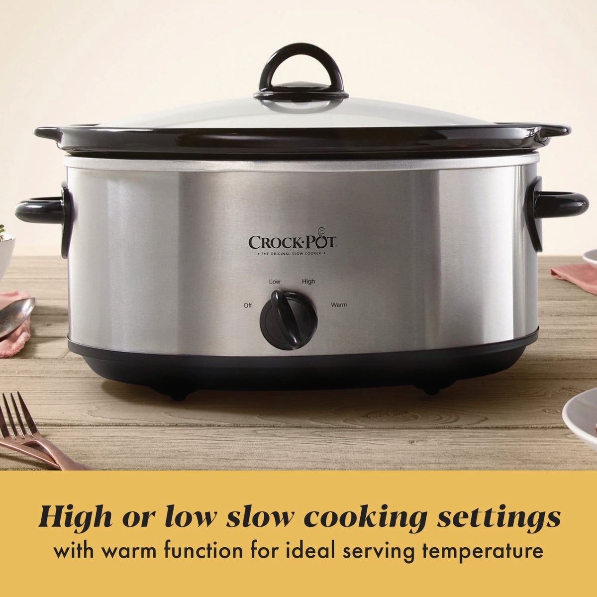 Crock-Pot 7 Qt. Stainless Steel Manual Slow Cooker Image 3