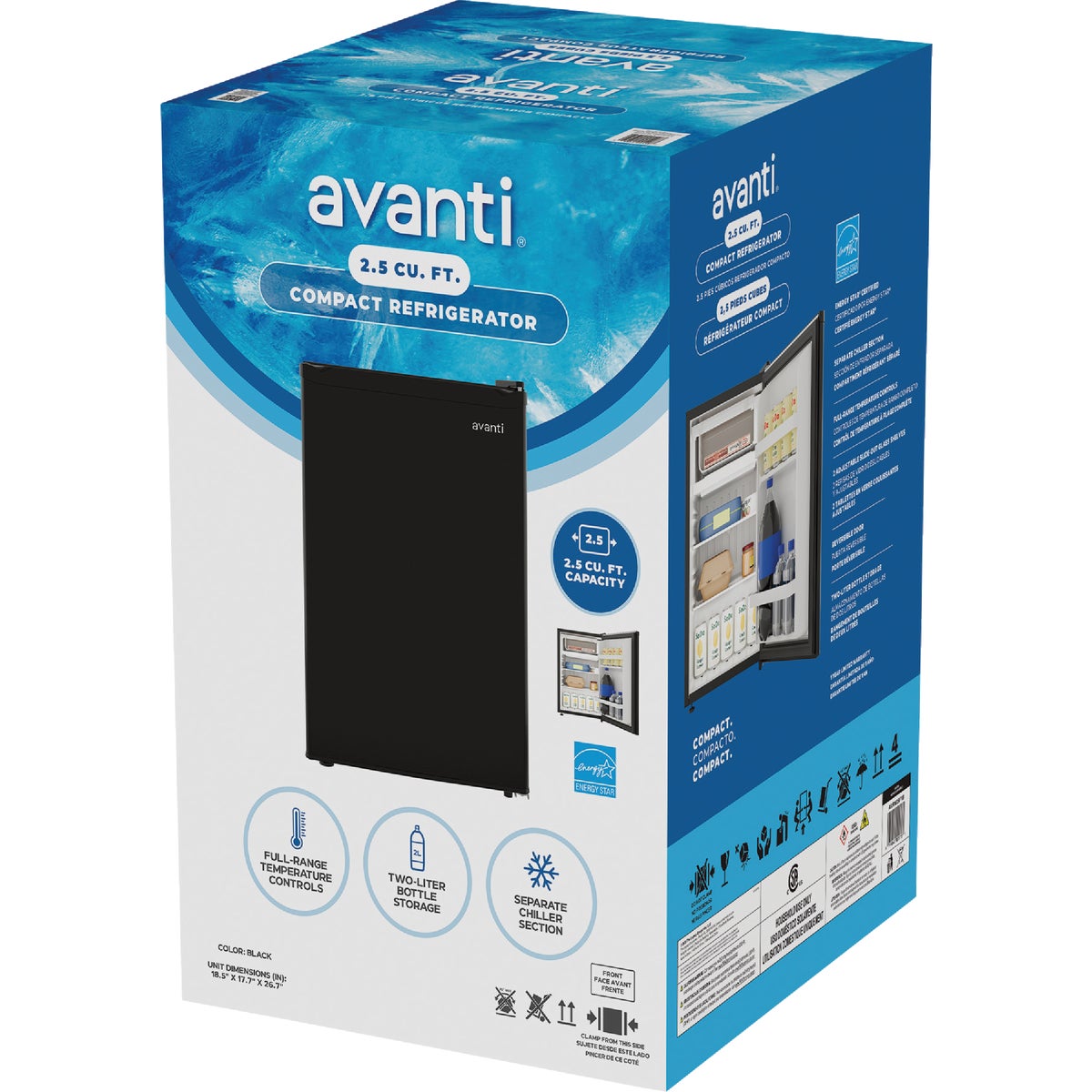 Avanti 2.5 Cu. Ft. Black Mid-Size Refrigerator Image 6
