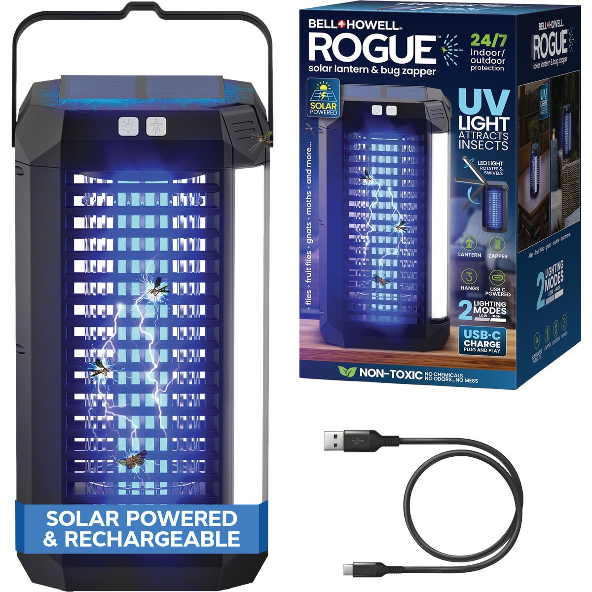 Bell+Howell Rogue Solar Lantern & Bug Zapper