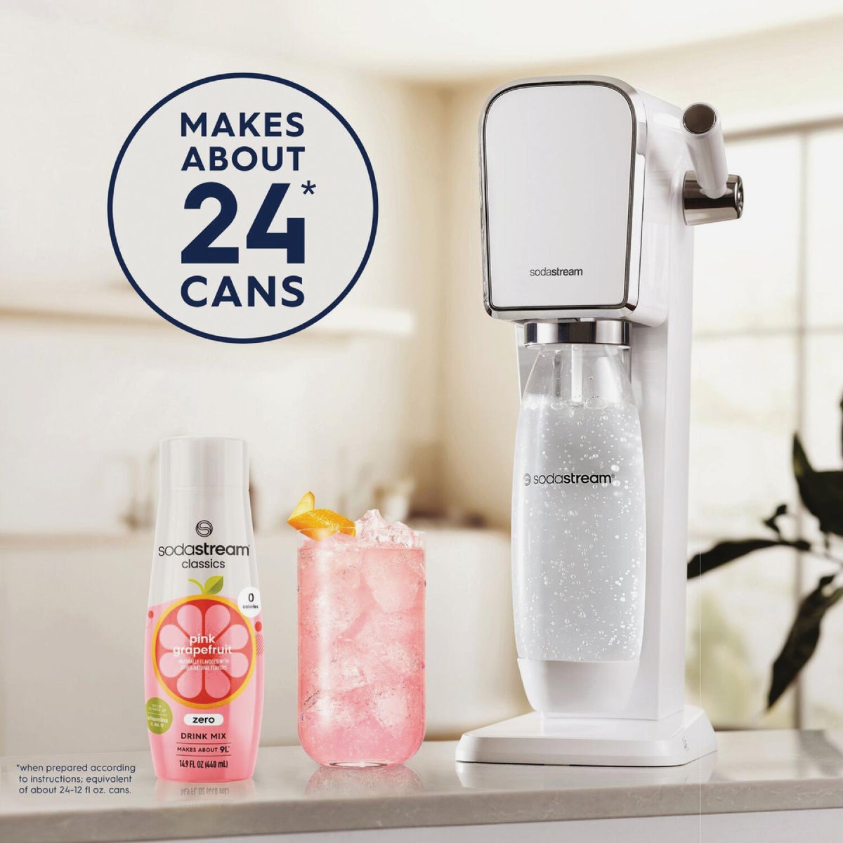 SodaStream 14.9 Oz. Pink Grapefruit Zeros Waters Sparkling Beverage Mix Image 3