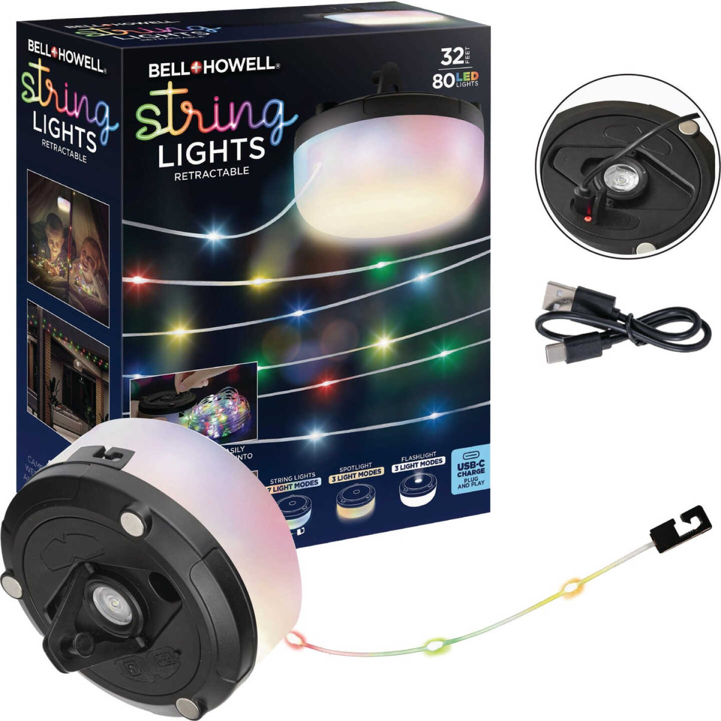 Bell+Howell Retractable RGB LED String Light Set Image 1