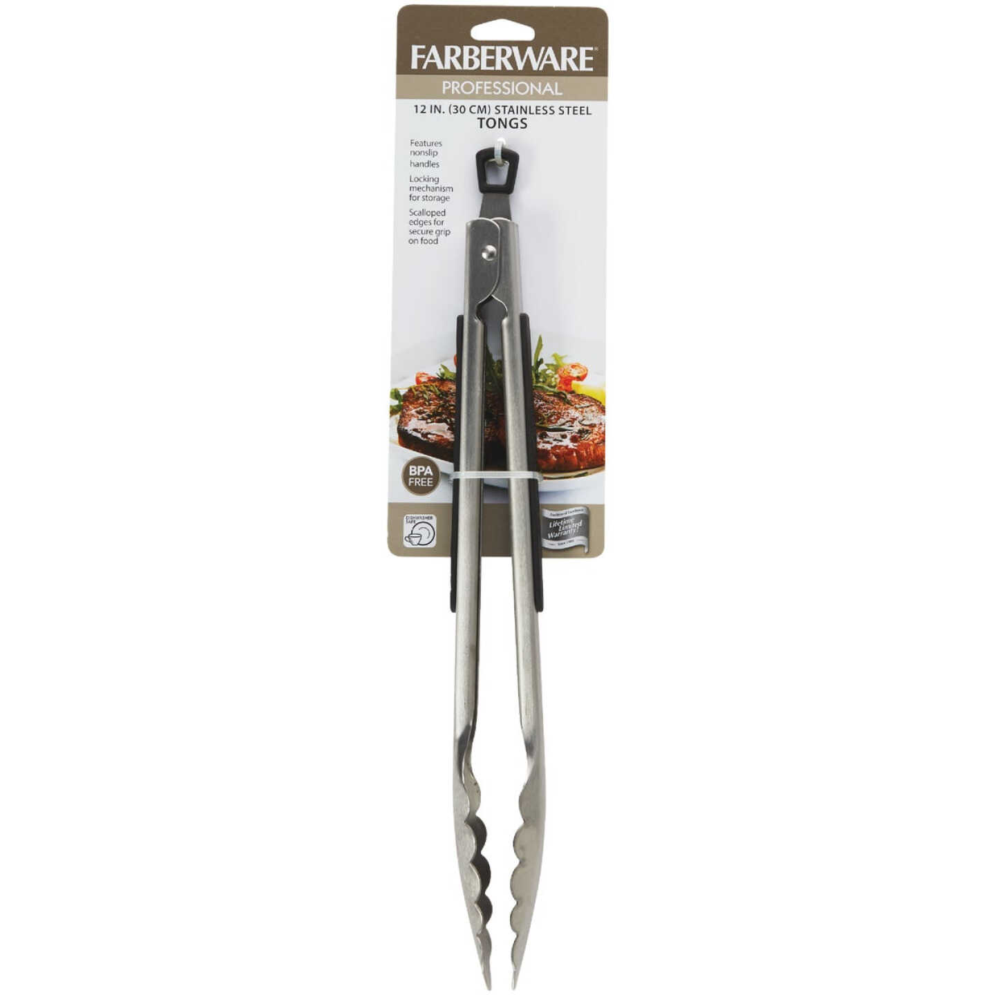Farberware Pro 12 In. Stainless Steel Locking Tongs Image 2