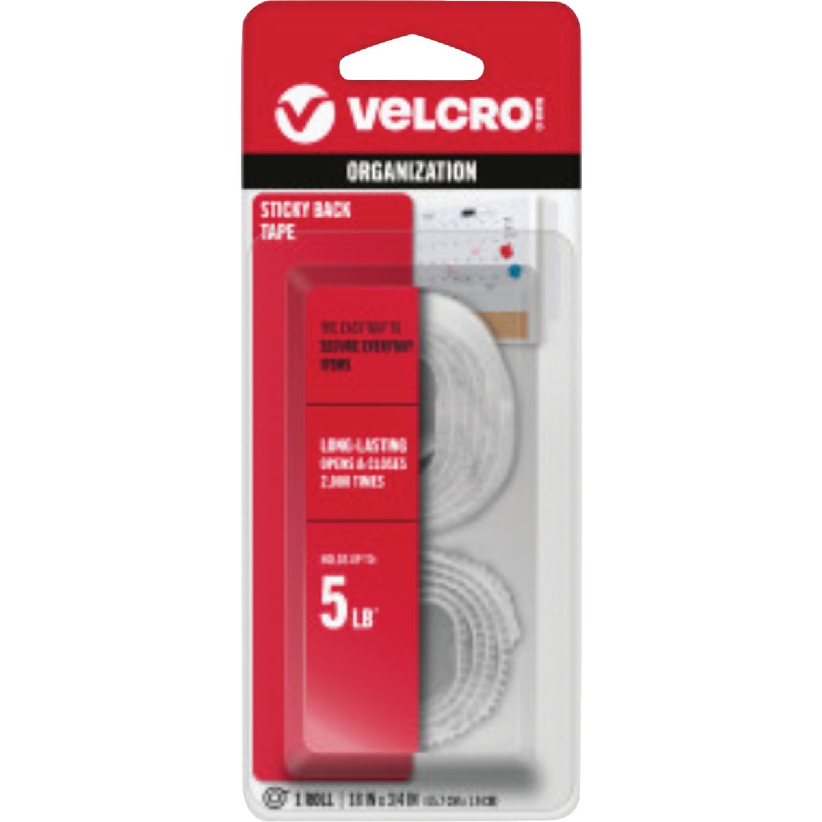 VELCRO Brand 3/4 In. x 18 In. White Sticky Back Reclosable Hook & Loop Roll