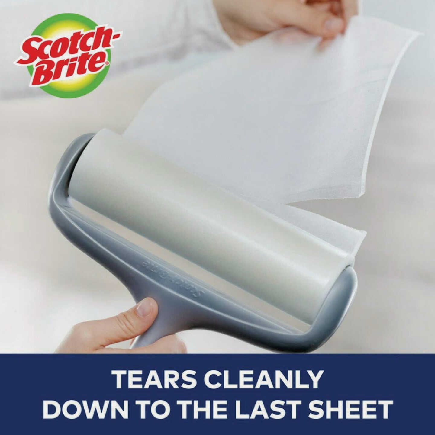 Scotch-Brite 50% Stickier Large Surface Lint Roller Refill, 60 Sheets Image 4