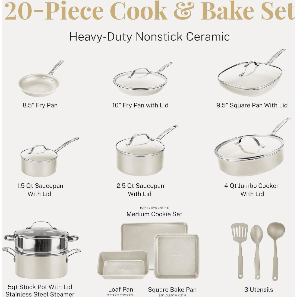 Gotham Steel Natural Collection Cookware/Bakeware Set (20-Piece) Image 2