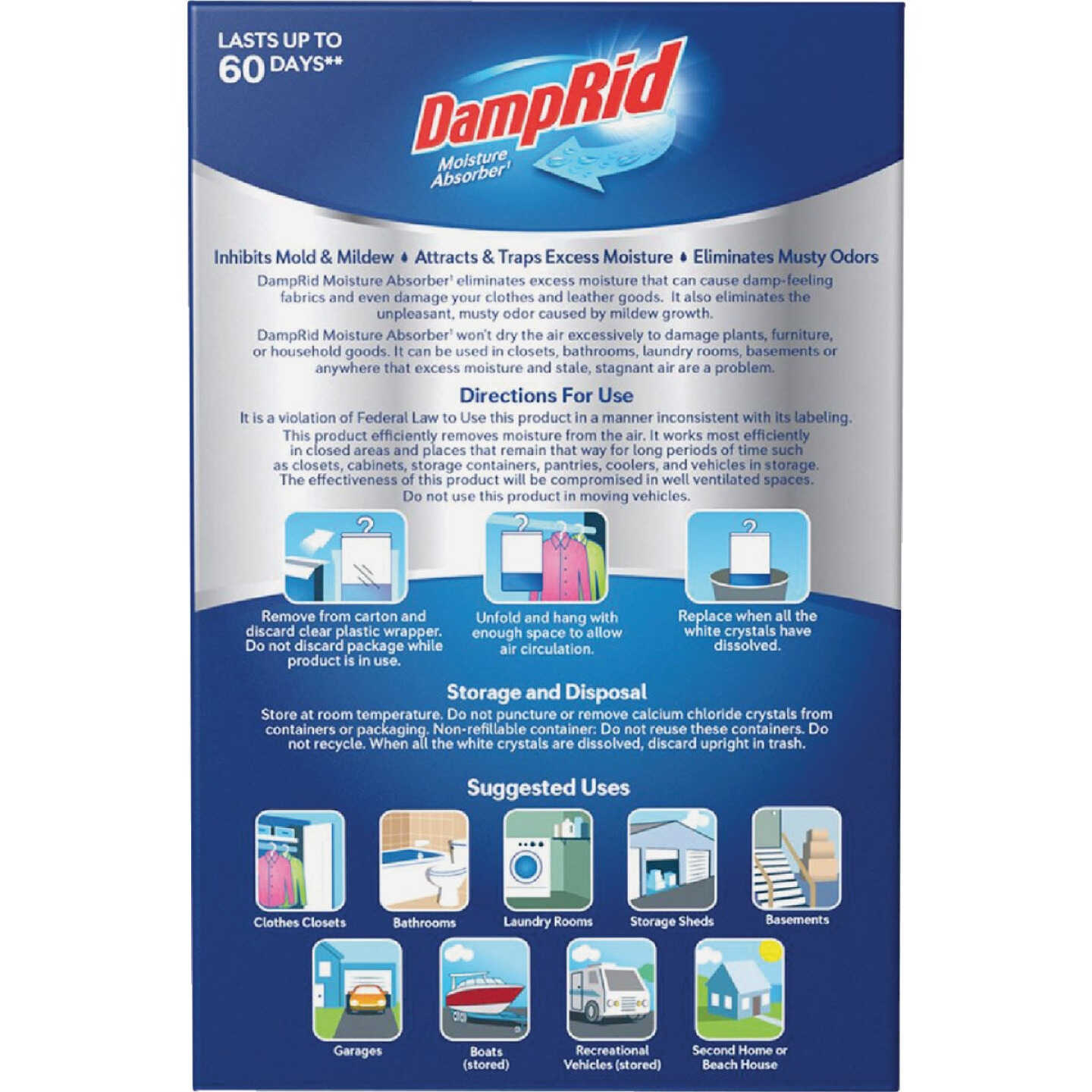 DampRid 15.4 Oz. Fragrance Free Moisture Absorber Hanging Bag (3-Count) Image 5