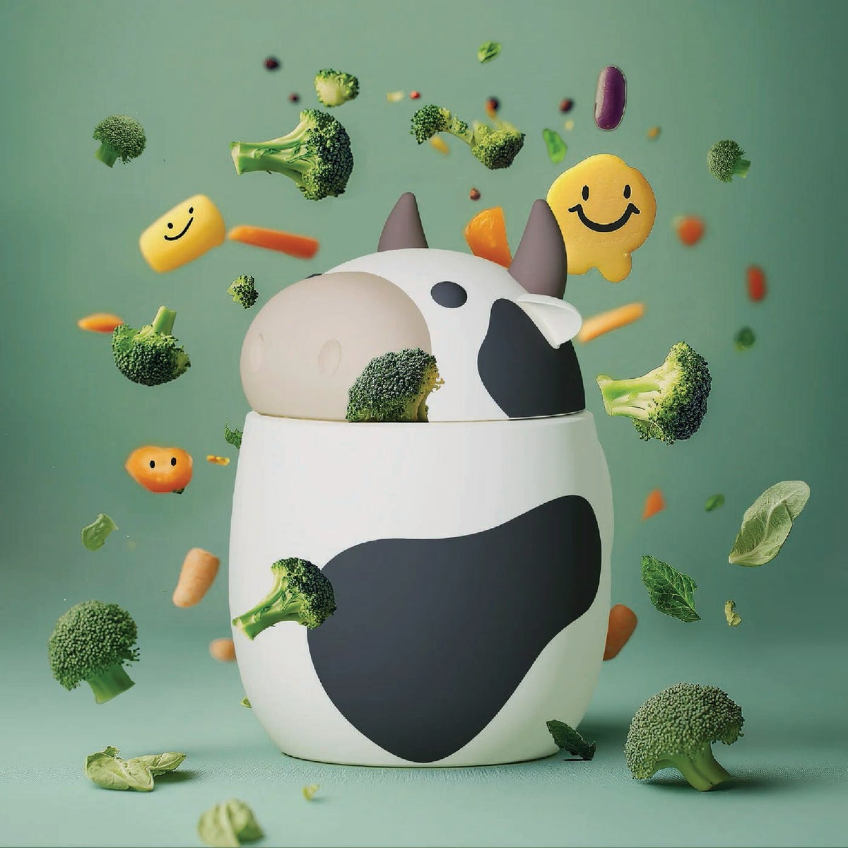 Ad-N-Art 20 Oz. Bestie Foodies Insulated Food Storage Jar, Cow Image 2