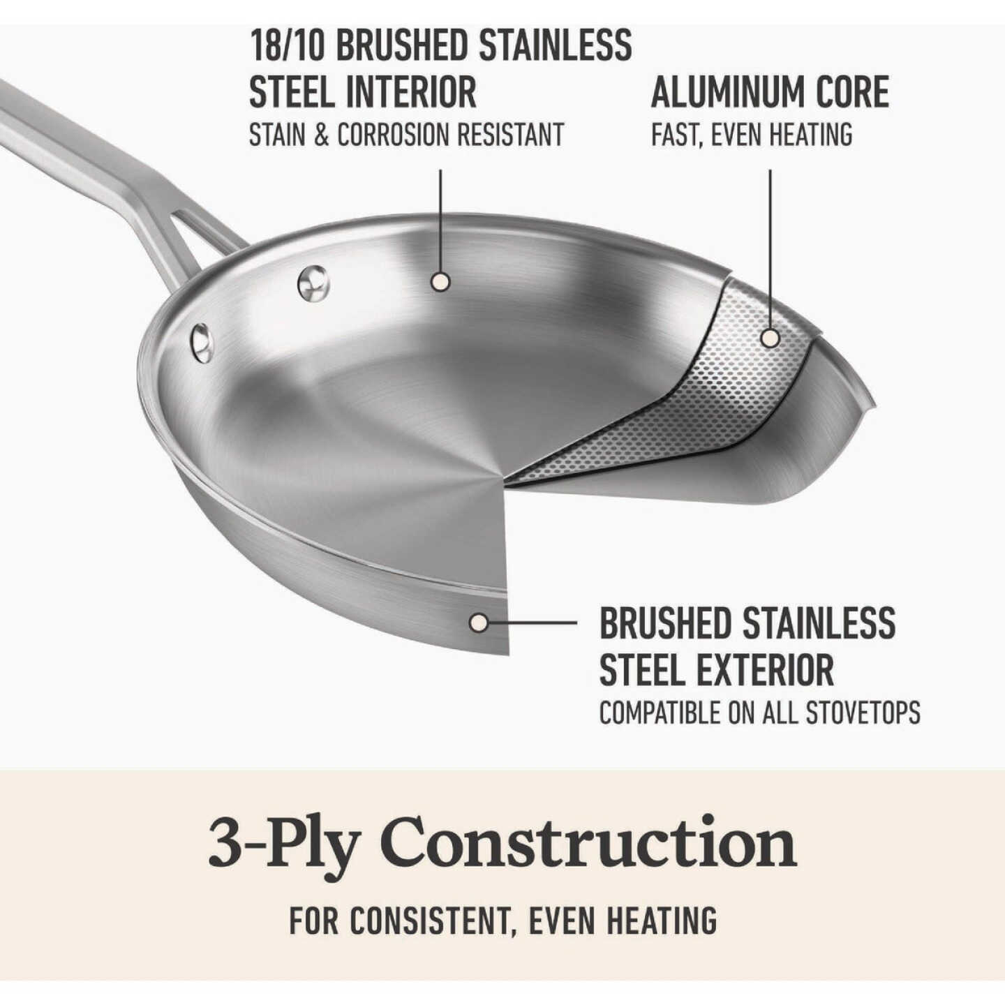 Calphalon Stainless Steel 6-Piece Cookware Set, Silver Image 2