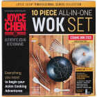 Joyce Chen Professional Series 14 In. Carbon Steel Excalibur Nonstick Flat Bottom Wok Set with Lid and Maple Handles (10-Pc.) Image 2