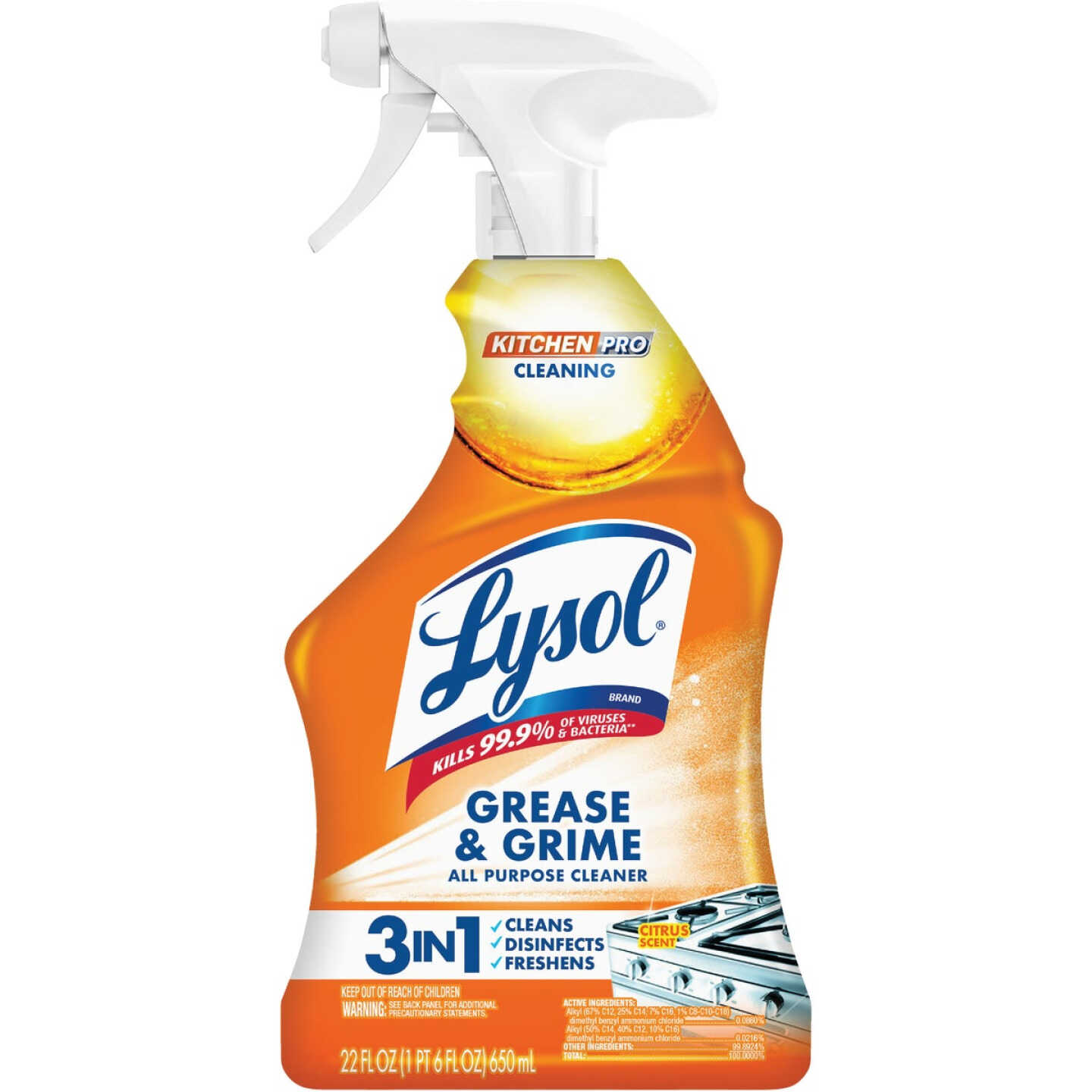 Lysol 22 Oz. Pro Antibacterial Liquid Citrus Kitchen Cleaner Image 1